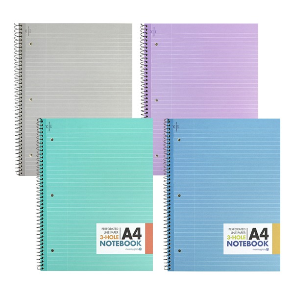 (모닝글로리)5000 A4내지 3공절취 원링노트 좌철 랜덤 1권 4,000원