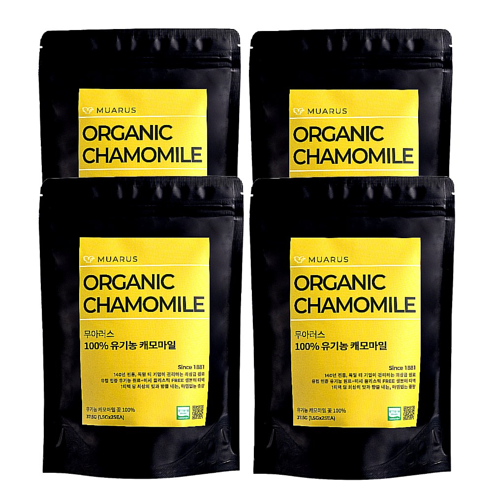 [25년 햇차] 독일 티 전문기업이 생산 관리한 유럽 인증 유기농 캐모마일 무아러스, 1.5g, 1개, 75개입 35,400원