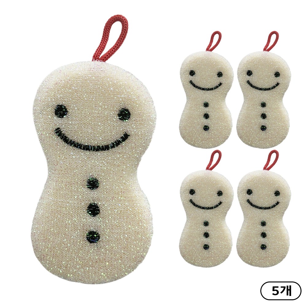 크린라이프 눈사람(화이트)수세미 5P, 1세트, 5개 5,880원