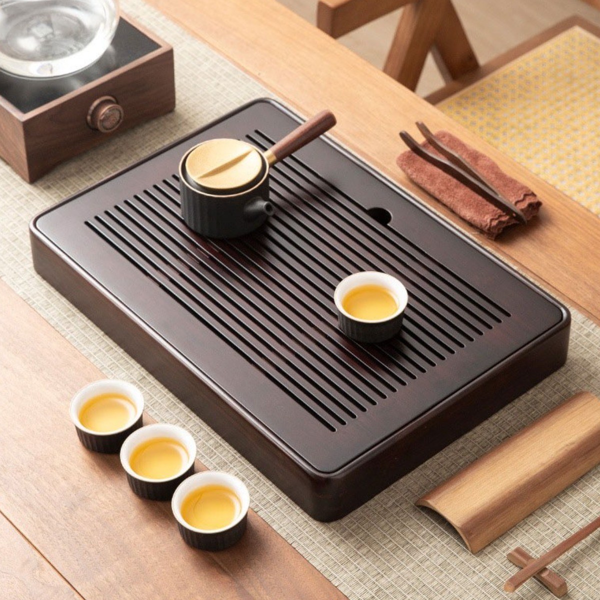 고급 티트레이 차트레이 스프라이트 배수 받침대 다반 다기 대나무 쟁반, 1개, 대나무A 43,900원