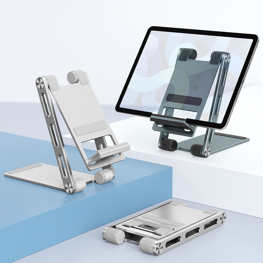 2축 고강도 알루미늄 휴대용 접이식 폴딩 각도조절 탁상용 책상용 스마트폰 스탠드 거치대 받침대 핸드폰 휴대폰 아이폰 갤럭시 탭 패드 아이패드 태블릿pc 테블릿pc 액세서리, 카키메탈(YB-IKRS149), 1개 13,600원