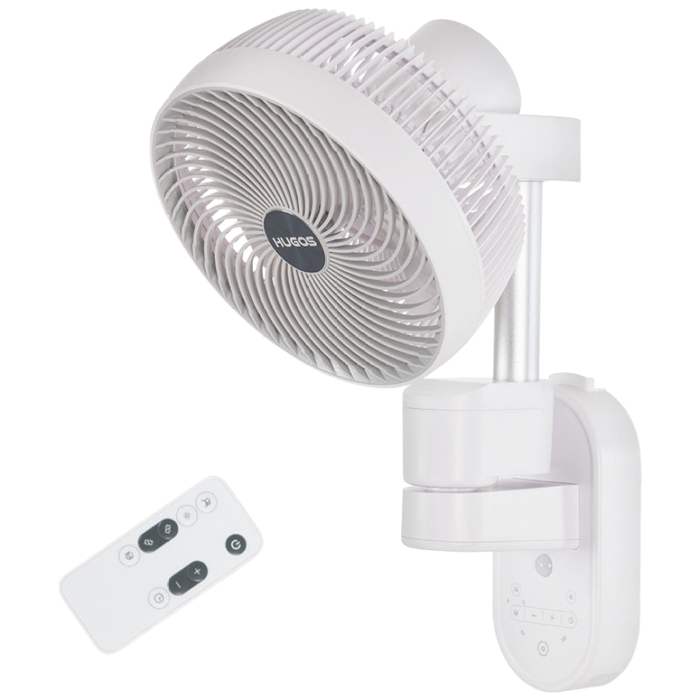 [휴고스] 모션감지 360도 입체회전 벽걸이 서큘레이터 + 리모컨 조절 (무드라이트/타이머/자동모드) 99,000원