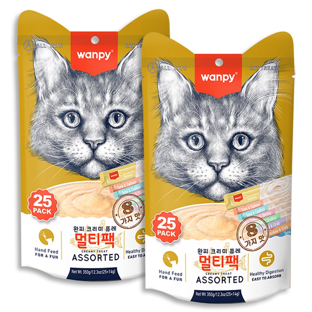 완피 크리미 퓨레 25p 짜먹는 고양이  간식 스틱 14,000원