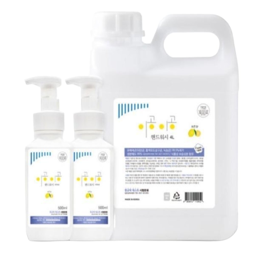 이공이공 향균핸드워시 레몬향 4L+500ml+500ml 대용량 손세정제 리필 거품비누 거품형 물비누 31,540원