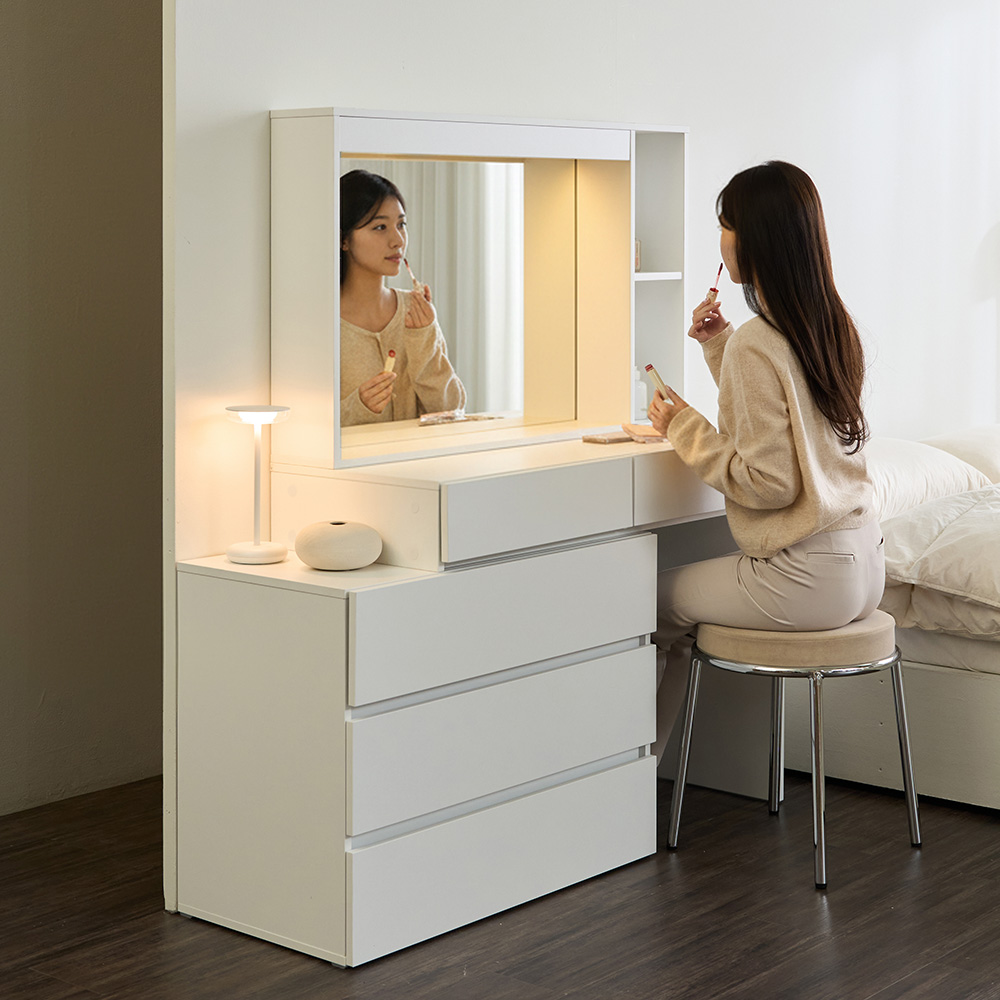 파로마 클레오 풀세트 LED조명 수납 익스텐션 서랍화장대 199,000원