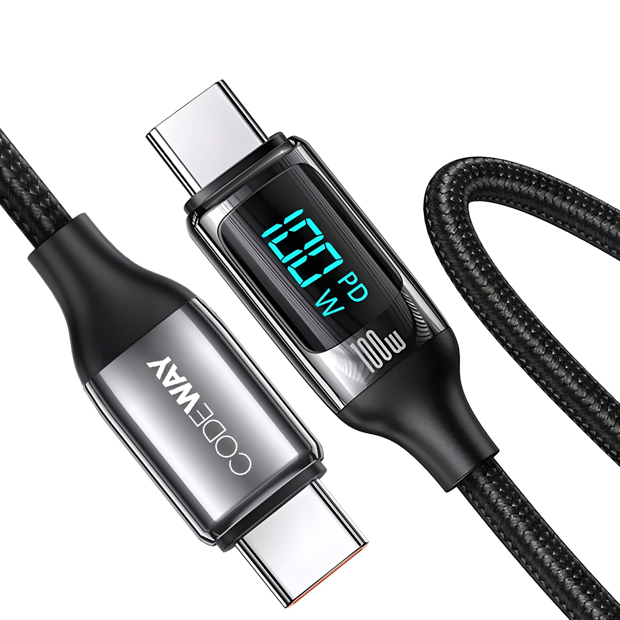 코드웨이 디스플레이 PD 100W C타입-C타입 초 고속충전 케이블, 2m, 블랙, 1개 9,800원