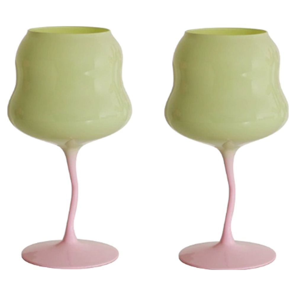 앞날창창 유럽풍 감성 포인트 파스텔 와인잔 라임핑크, 2개, 500ml 14,520원