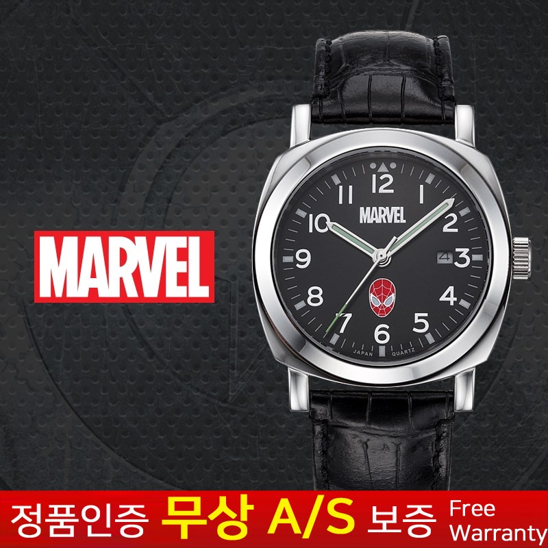 (마블) MARVEL [한국본사정품][무상AS] 남성남자아동어린이 마블 스파이더맨 블랙정장 가죽밴드 손목시계 MA011-SPBK 72,900원