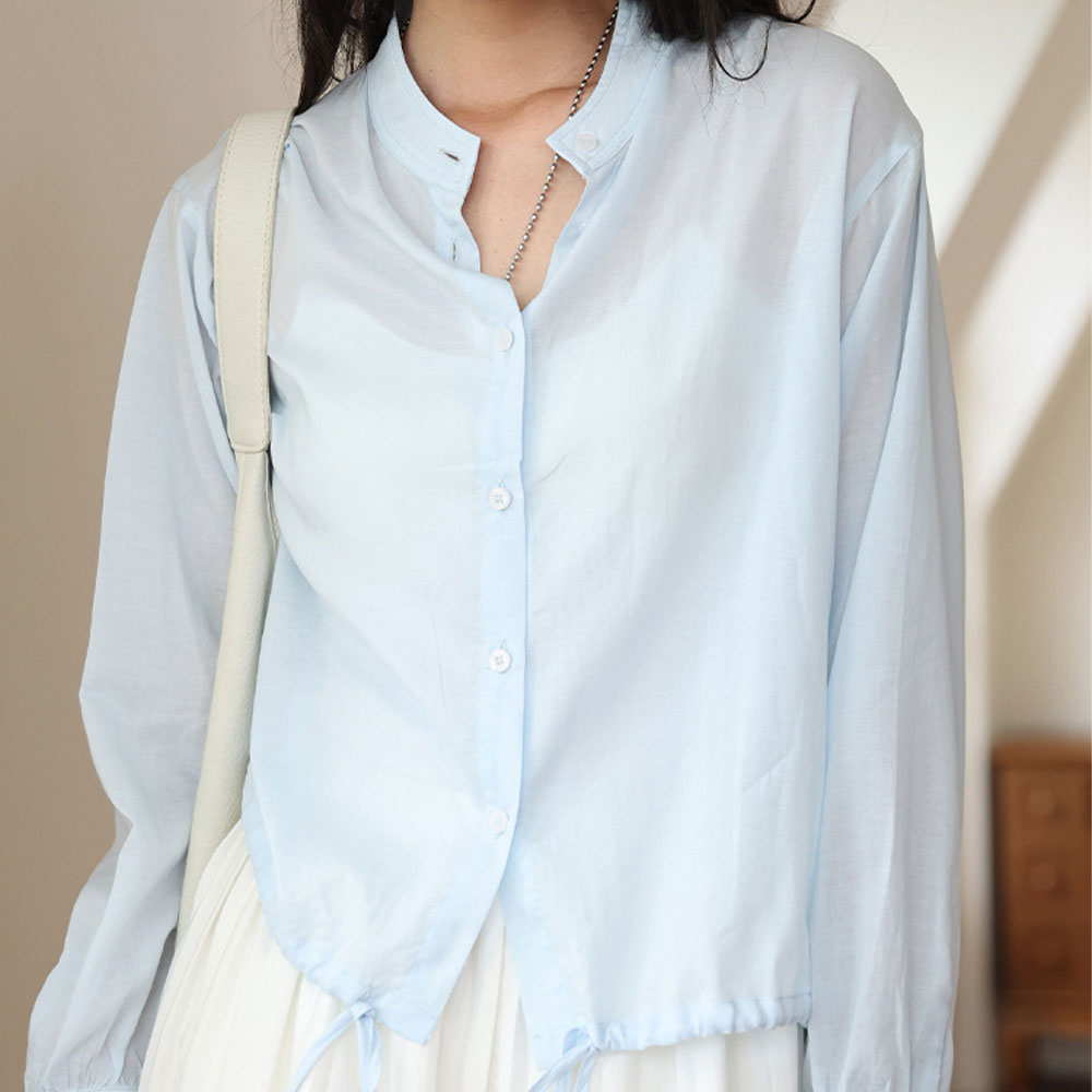 언에스온 텐셀 린넨 차이나 카라 셔츠 25,900원