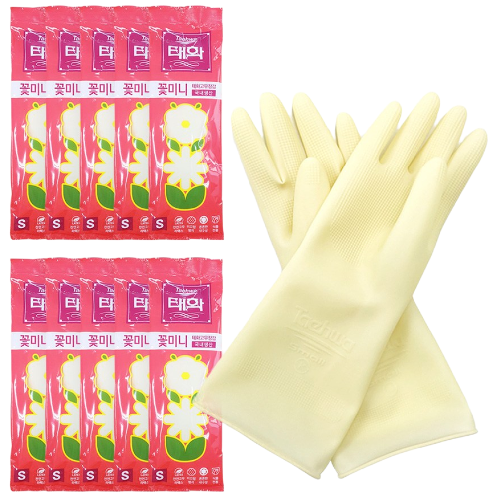 (신제품) 태화 꽃미니 고무장갑 ( 소 사이즈 ), 10개 15,200원