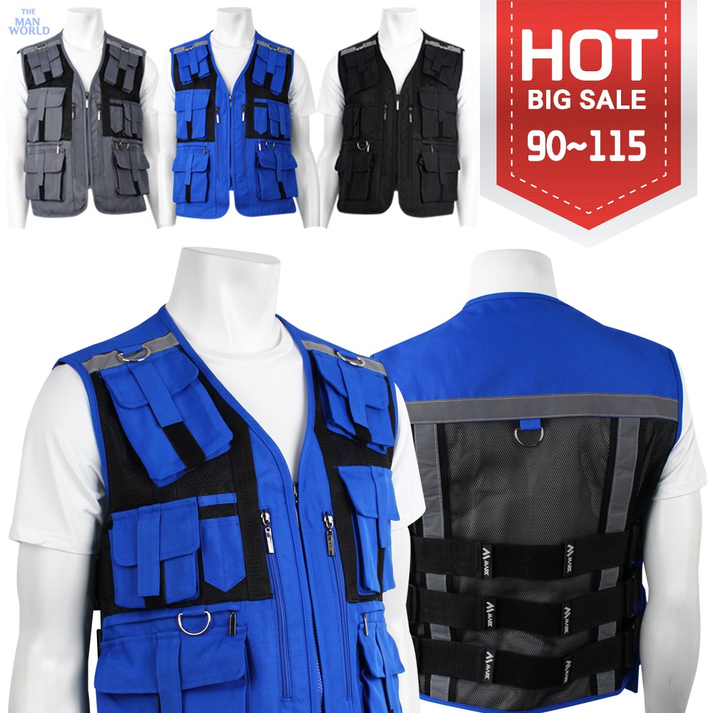 스페셜남자조끼 여름 아웃도어 메쉬조끼 퀵 배달 남성 등산 작업복 상의 빅사이즈 특수조끼 단체복 VEST 28,900원