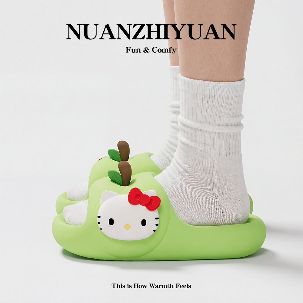 다나에 입체 사과 헬로키티 공식 라이센스 EVA 슬리퍼 여성 여름 실내 미끄럼 방지 실내화 +지아싱트레이드 머리끈 15,700원