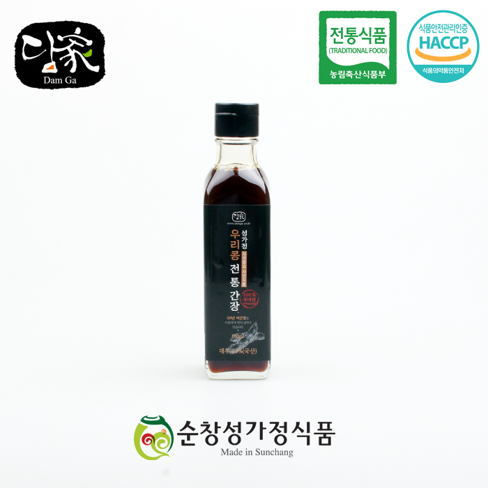 (무료배송)국내산 농산물로 4대를 이어온 전통 장류의 명가/순창 성가정식품/우리콩 전통 간장, 180ml, 2개 16,100원