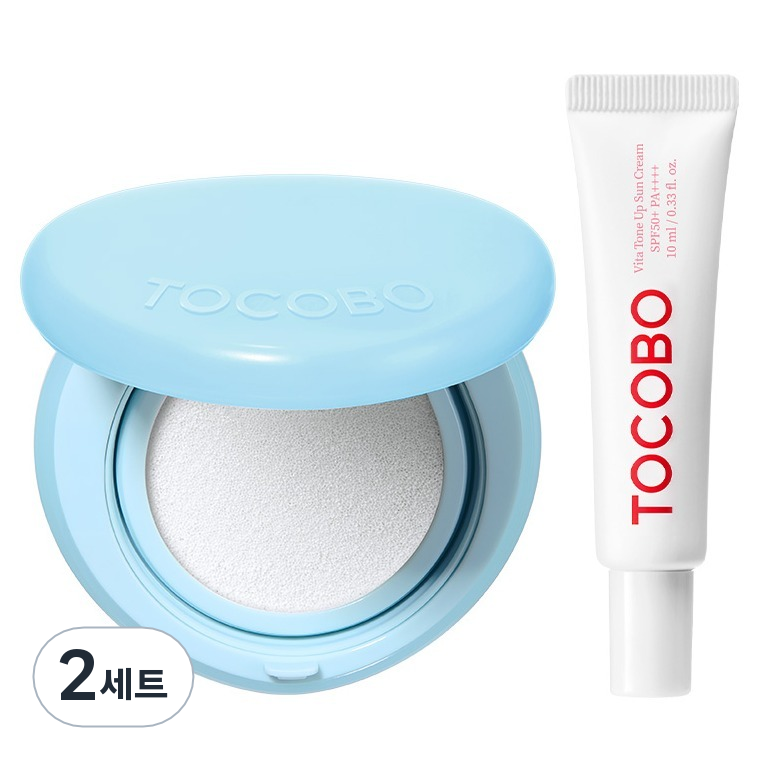 토코보 블러 피니쉬 선쿠션 13g 00 퓨어 + 비타 톤업 선크림 10ml SPF50+ PA++++ 세트 39,600원