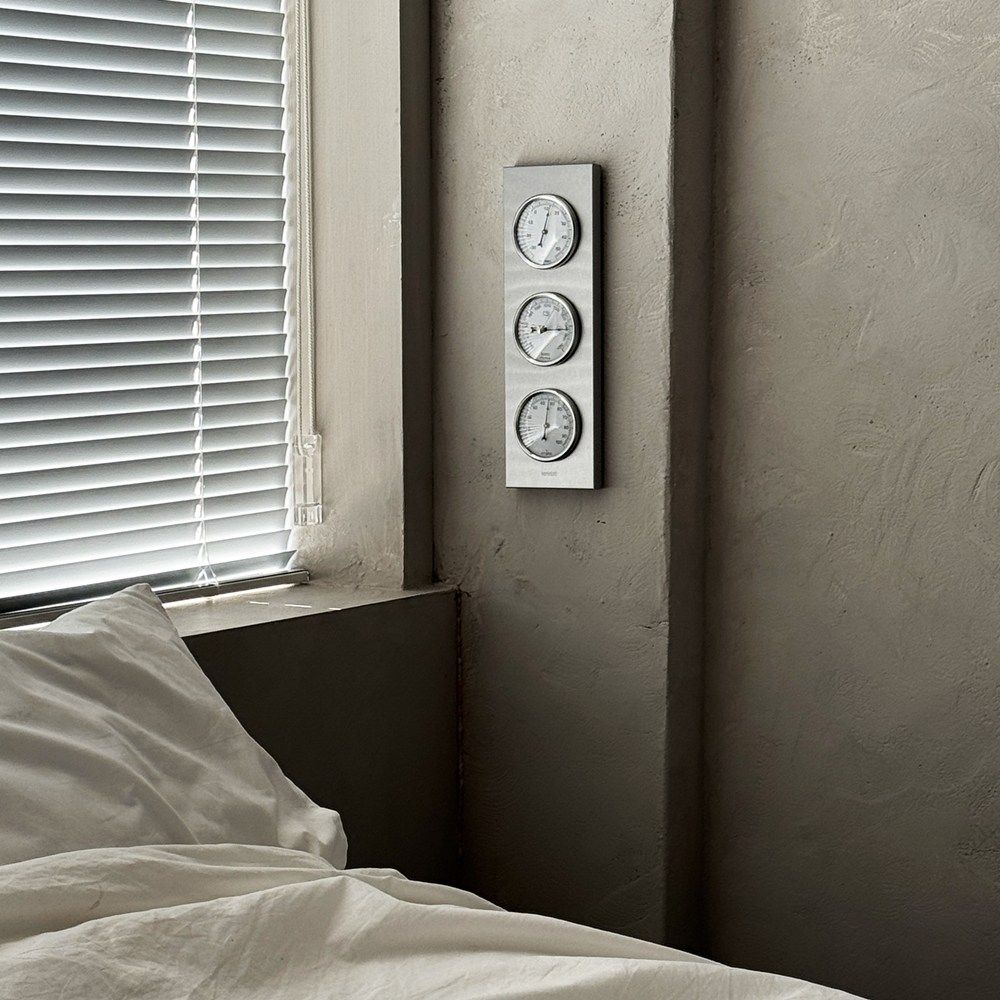 베어크슈타트 아날로그 웨더스테이션 알루미늄 쇠테리어 온도 기압 습도계, 1개, 메탈릭 52,500원