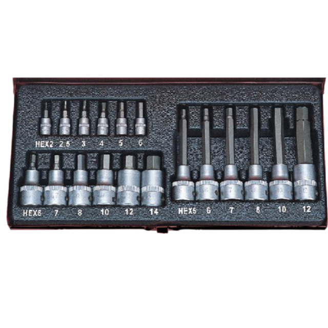 1/4 1/2 세신 육각비트소켓세트 18PCS 육각렌치 임팩 복스알 6각 헤드복스세트 57,800원