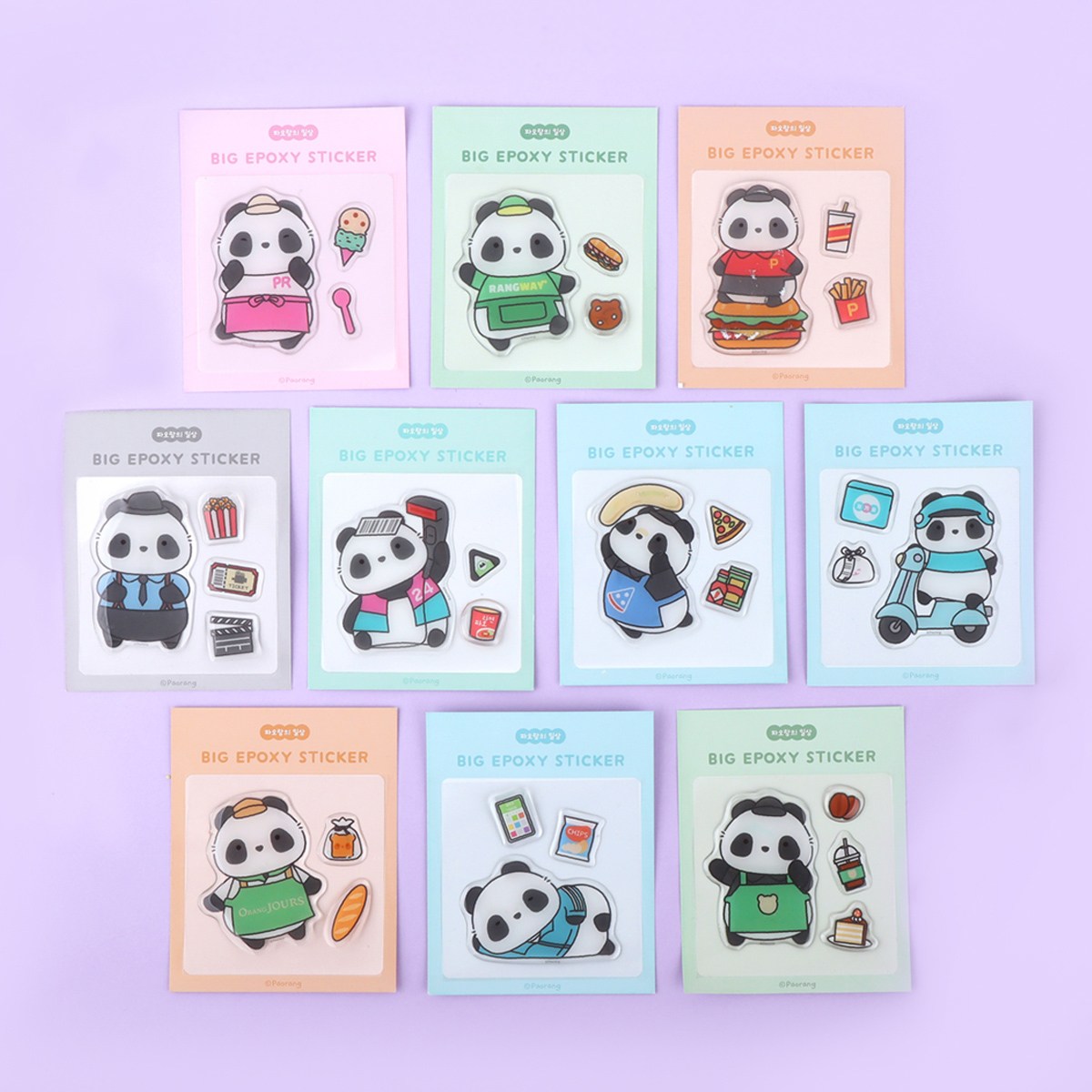 파오랑 팬더 판다 귀여운 동물 빅에폭시 스티커 (10 option) 3,730원