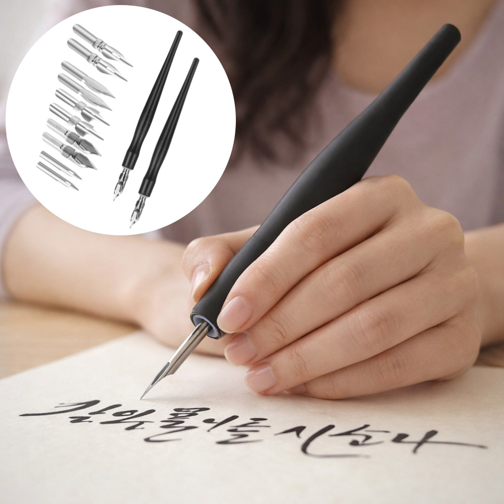 뮤젠트 갤리그라피 만화용 펜촉 레저부아딥펜, 2팩, 블랙 11,000원