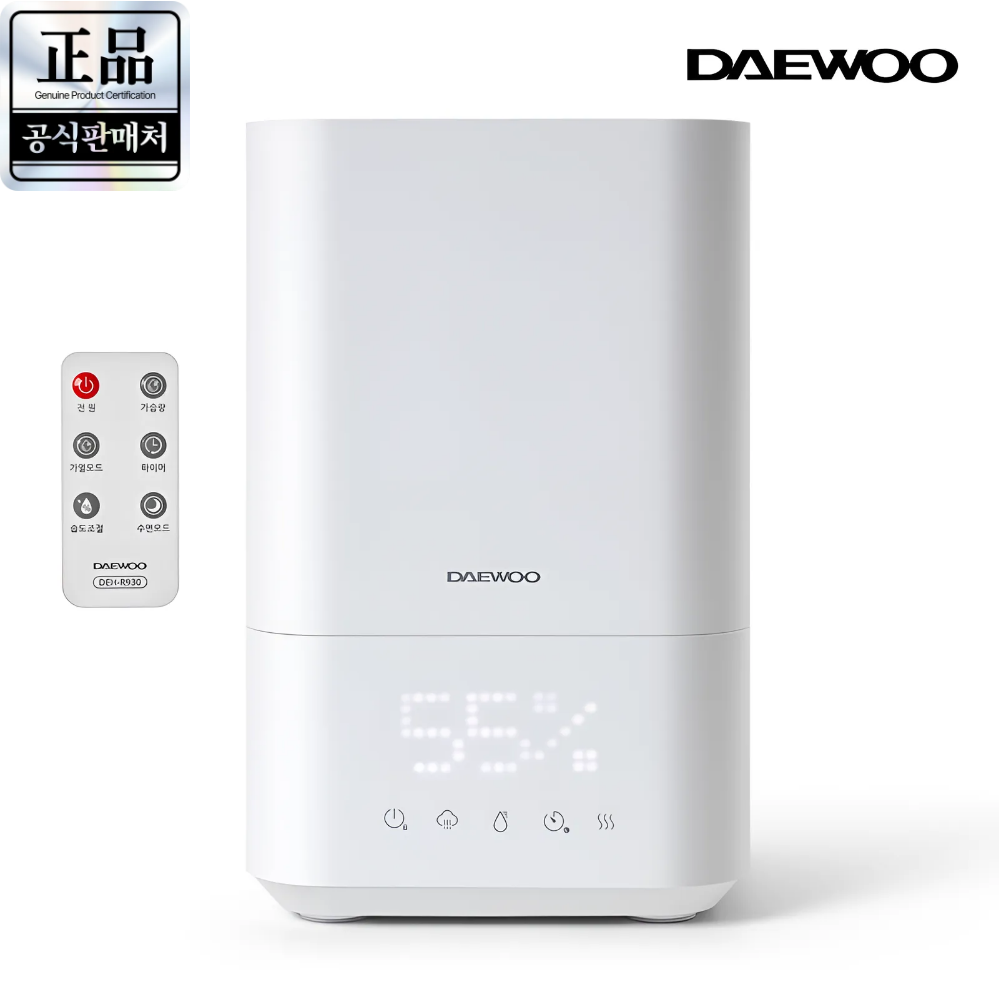 26년형 대우 스마트 살균 복합식 리모컨 저소음 가습기 5L 자동습도조절 사계절 사용 79,900원