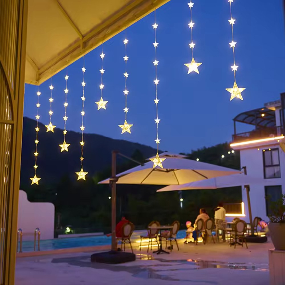 HK sell 룰루 별과달 LED 줄조명 리모컨 usb 감성캠핑 인테리어 홈파티 21,280원