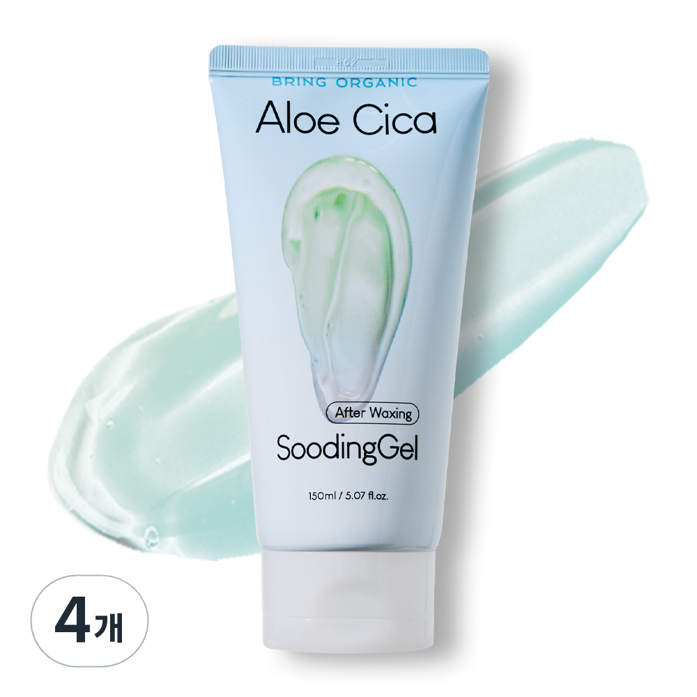 브링오가닉 알로에 시카 수딩젤 애프터 왁싱 후 관리 인그로운 헤어 케어 제거 브라질리언 다리 제모 면도, 150ml, 4개 31,100원