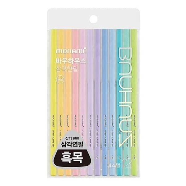 모나미 바우하우스 연필 세트 - 파스텔 삼각 연필 (HB/B/2B) : 클래식과 파스텔이 품은 고품격 흑목 연필 4,500원