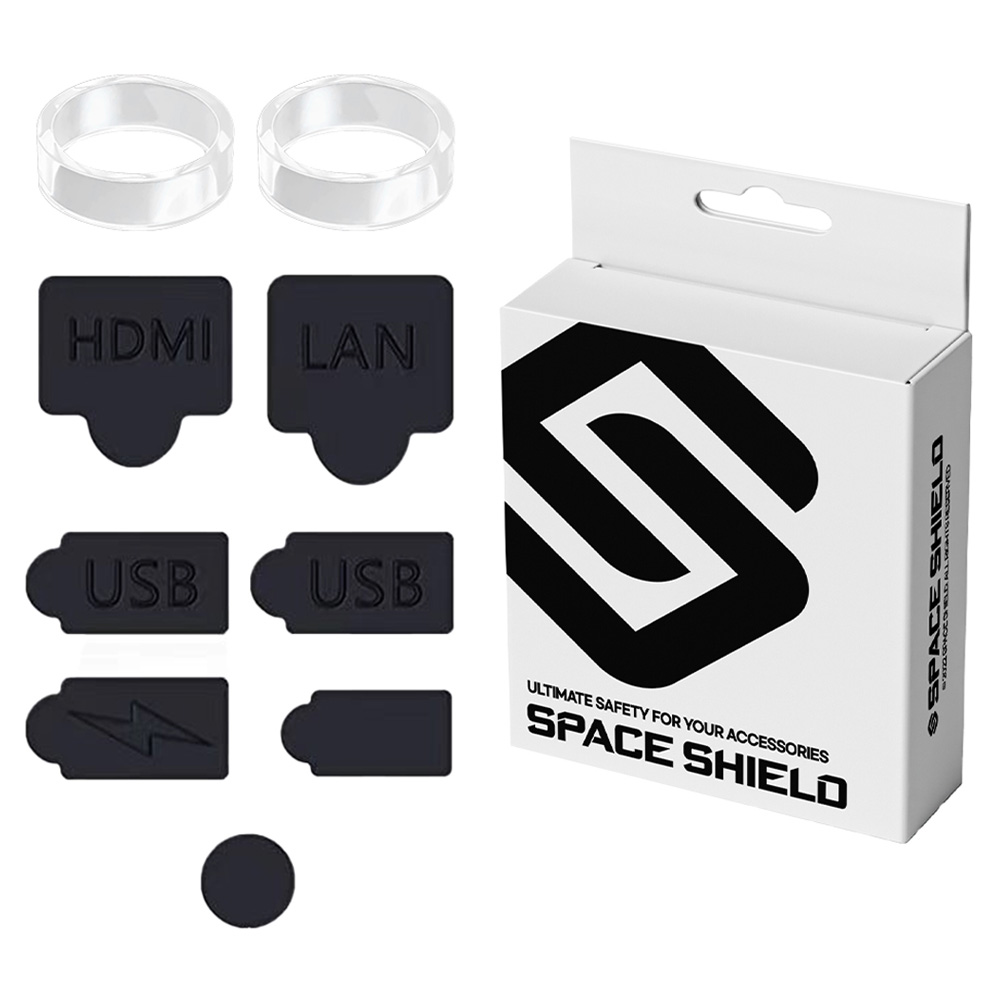 스페이스쉴드 소니 플레이스테이션 PS5 호환 먼지 방지 실리콘 포트 커버 보호 캡 7종 + 갈림 방지 링 2p 세트 6,560원