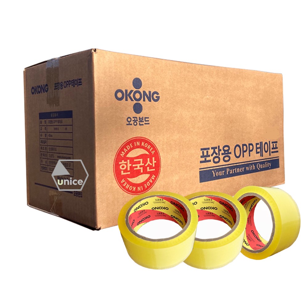 [유니스몰][정규격보장제품] 오공본드 경포장 중포장 박스테이프 50M / 80M, 투명, 현재가 11,900원