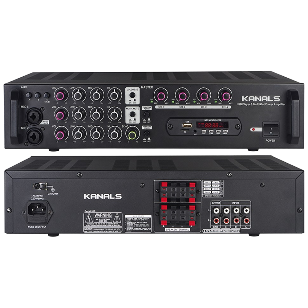 카날스 파워앰프 EMA-(200N/400N/600N) 전문가용 블루투스 마이크 우선기능, SM, 2체널 EMA-200N 416,500원