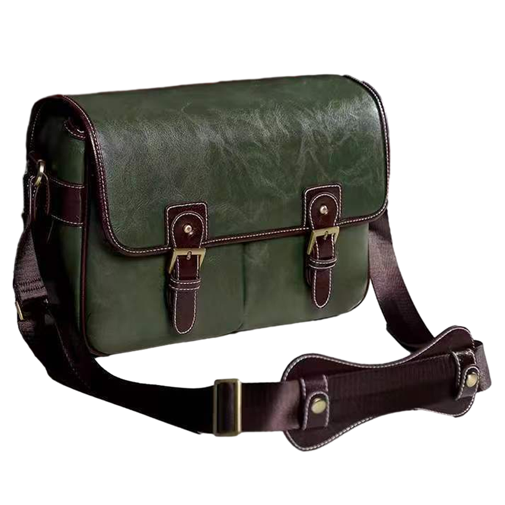 델리리움 빈티지 가죽 크로스 고급 카메라 숄더백 대형, 올리브 그린, 1개 111,350원