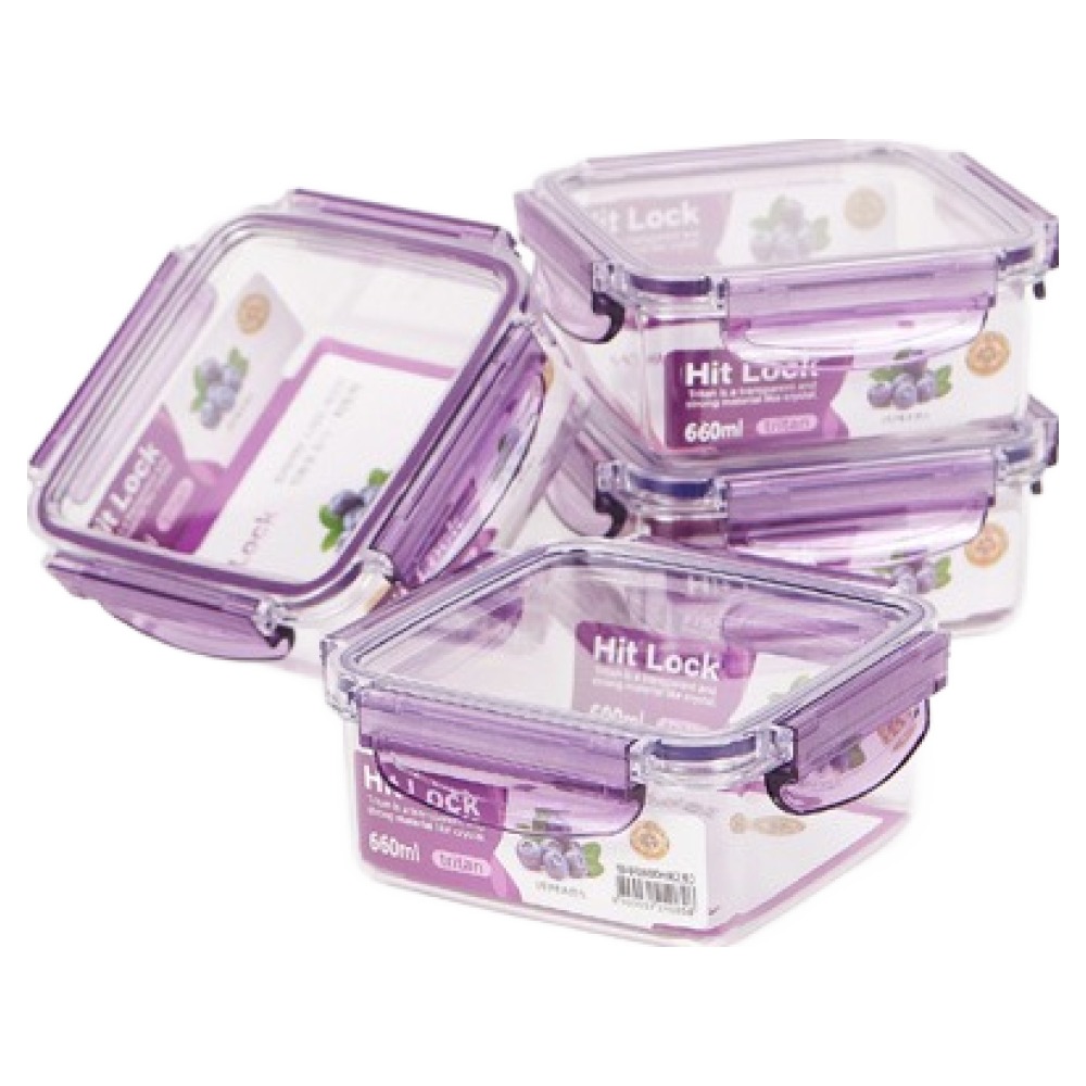 ecosense 히트락 올트라이탄 정사각 밀폐용기 660ml, 4개, 밀폐용기 660ml x 4p 25,410원