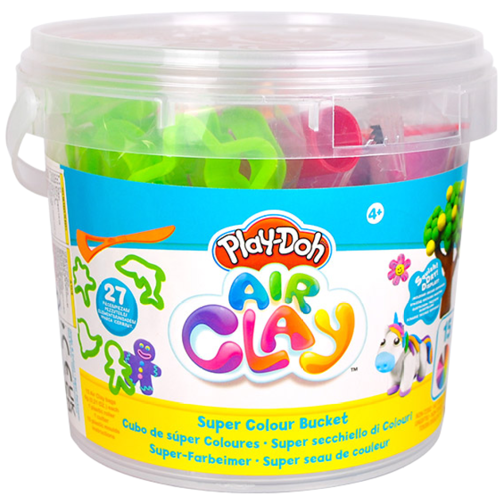 플레이도 에어클레이 수퍼 버켓 손에 묻지 않는 클레이 유아 어린이 오감발달 소근육자극, 1개, 90g 28,000원
