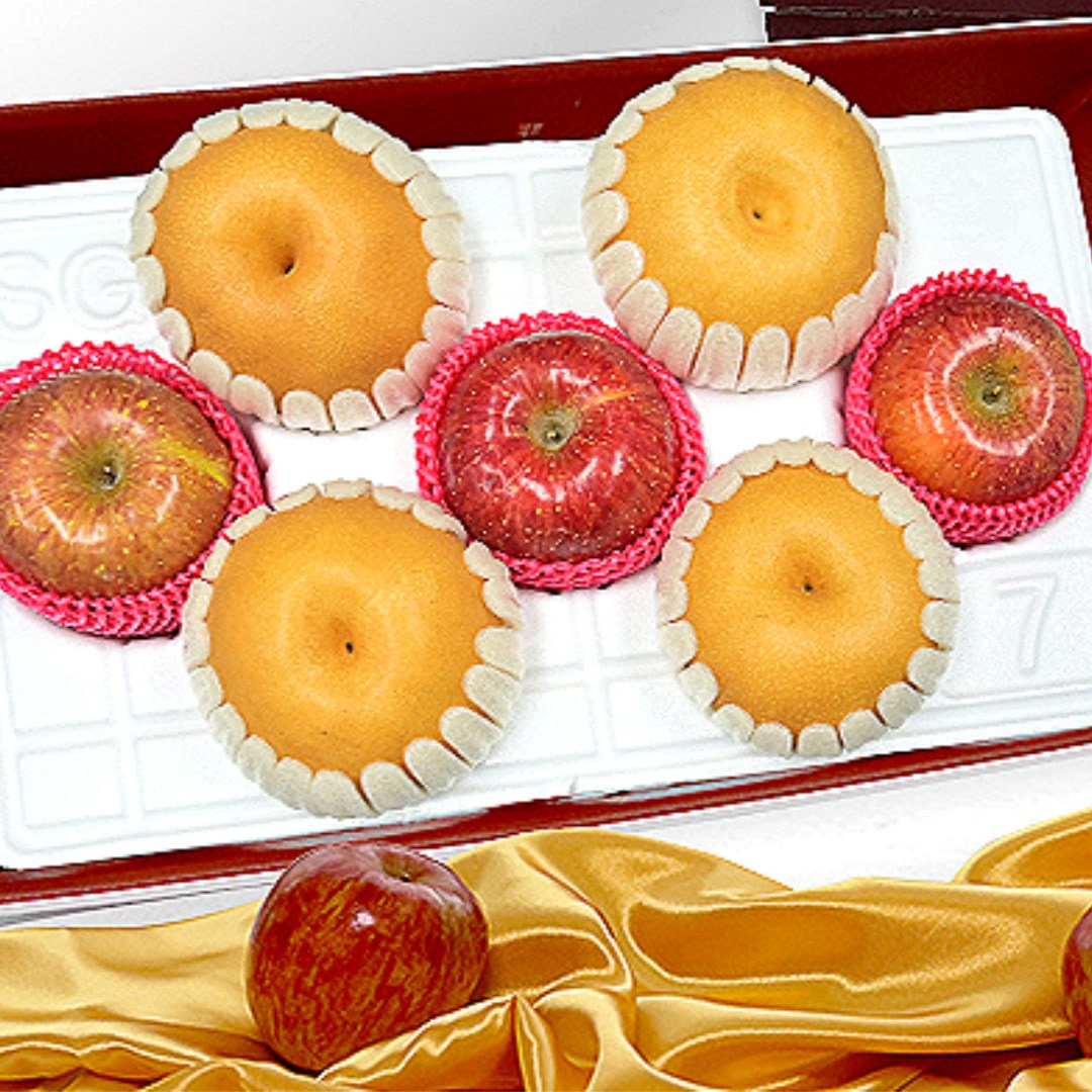 [진수성찬] 설명절 명품 사과3과+배4과 선물세트 과일선물세트 명품 특선 혼합 사과 배 프리미엄 나주배 경북사과 부사 과일 선물세트 91,000원