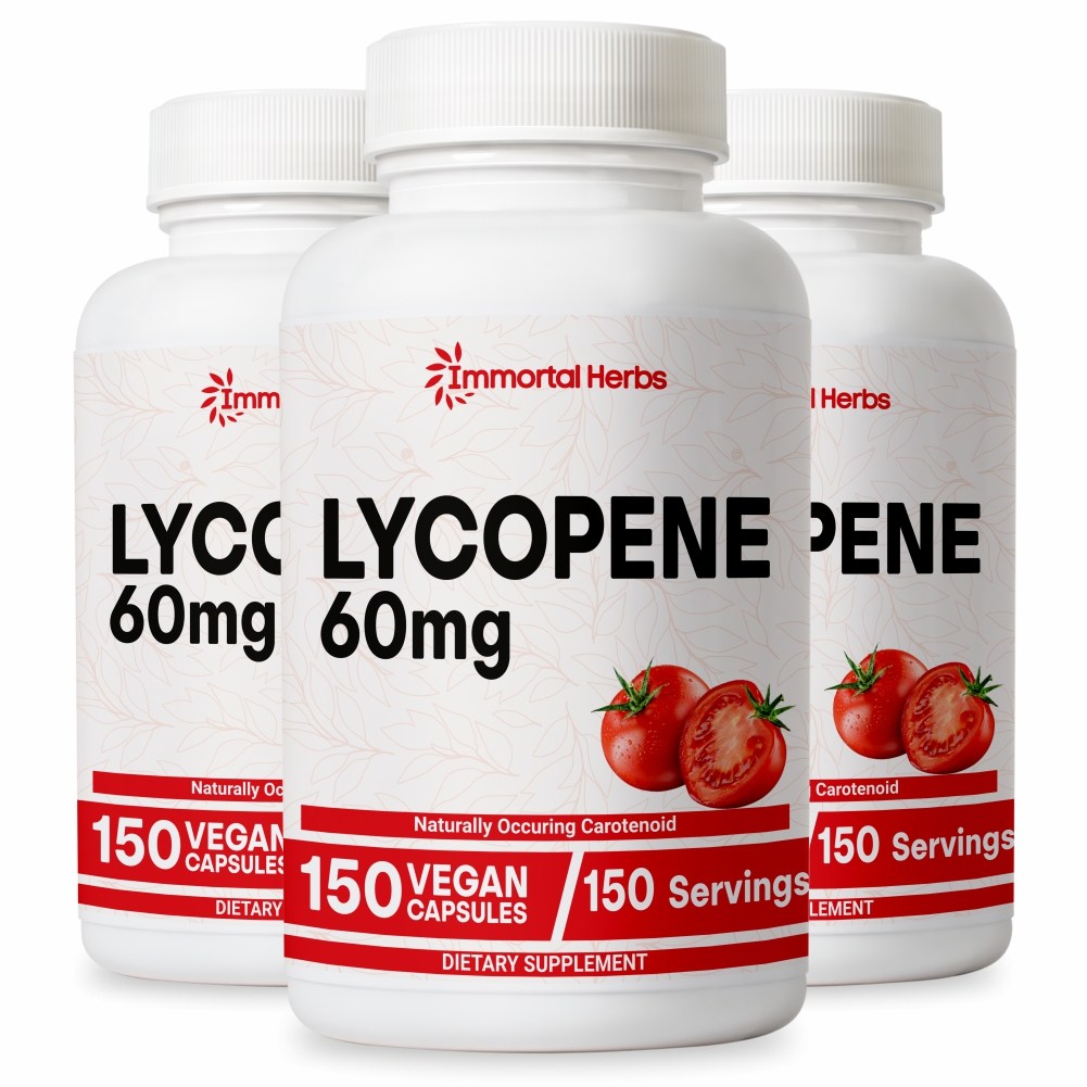 Immortal Herbs 항산화 건강 리코펜 토마토 추출물 60mg 이중 농도 한 보충제, 3개, 150정 70,870원