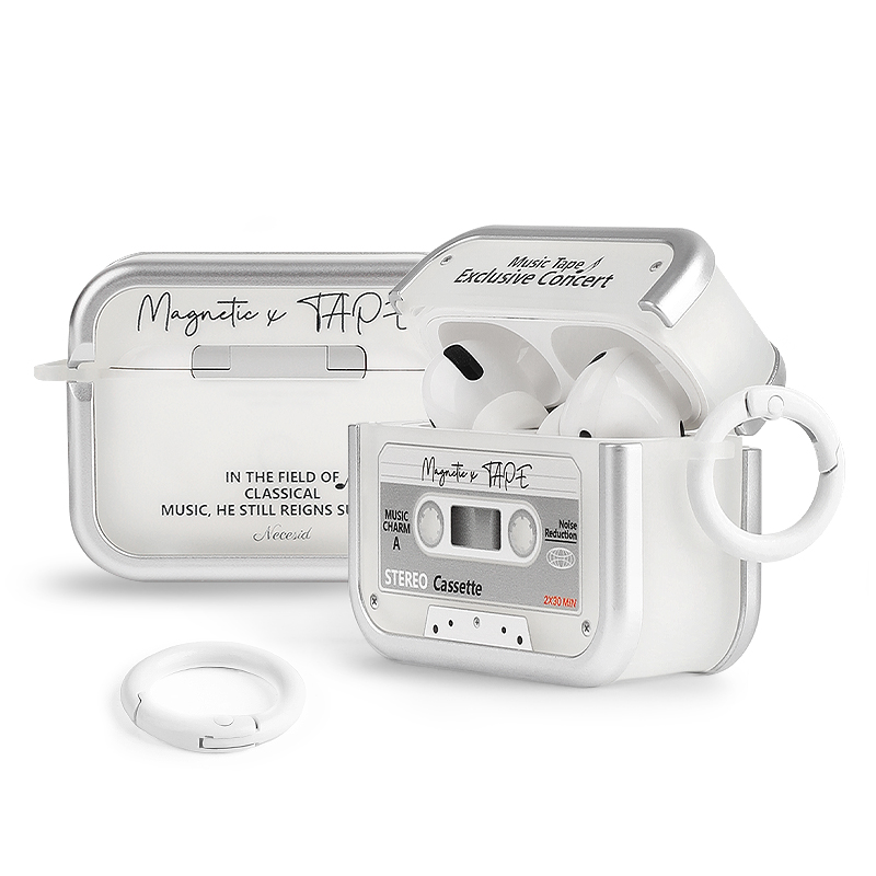 네쎄시드 카세트테이프 에어팟케이스 레트로 클래식, 그레이, 에어팟 프로3, 1개 25,000원