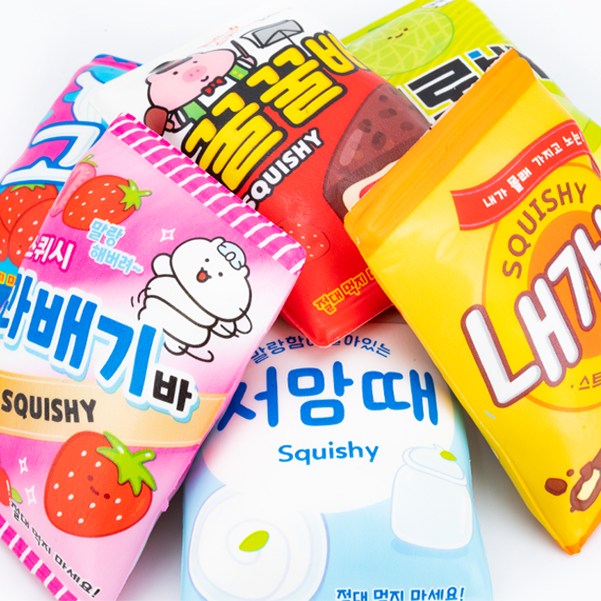패러디 아이스크림 스퀴시 6개 세트 장난감 말랑이 주물럭 웃긴선물, 단품 13,900원