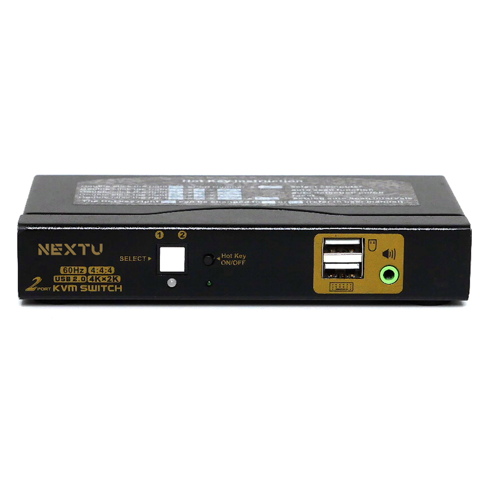 넥스트 NEXTU NEXT-8202KVM-KP HDMI 4K60Hz USB 마이크,스피커단자 KVM 스위치, NEXT-8202KVM-KP, 1개 77,300원
