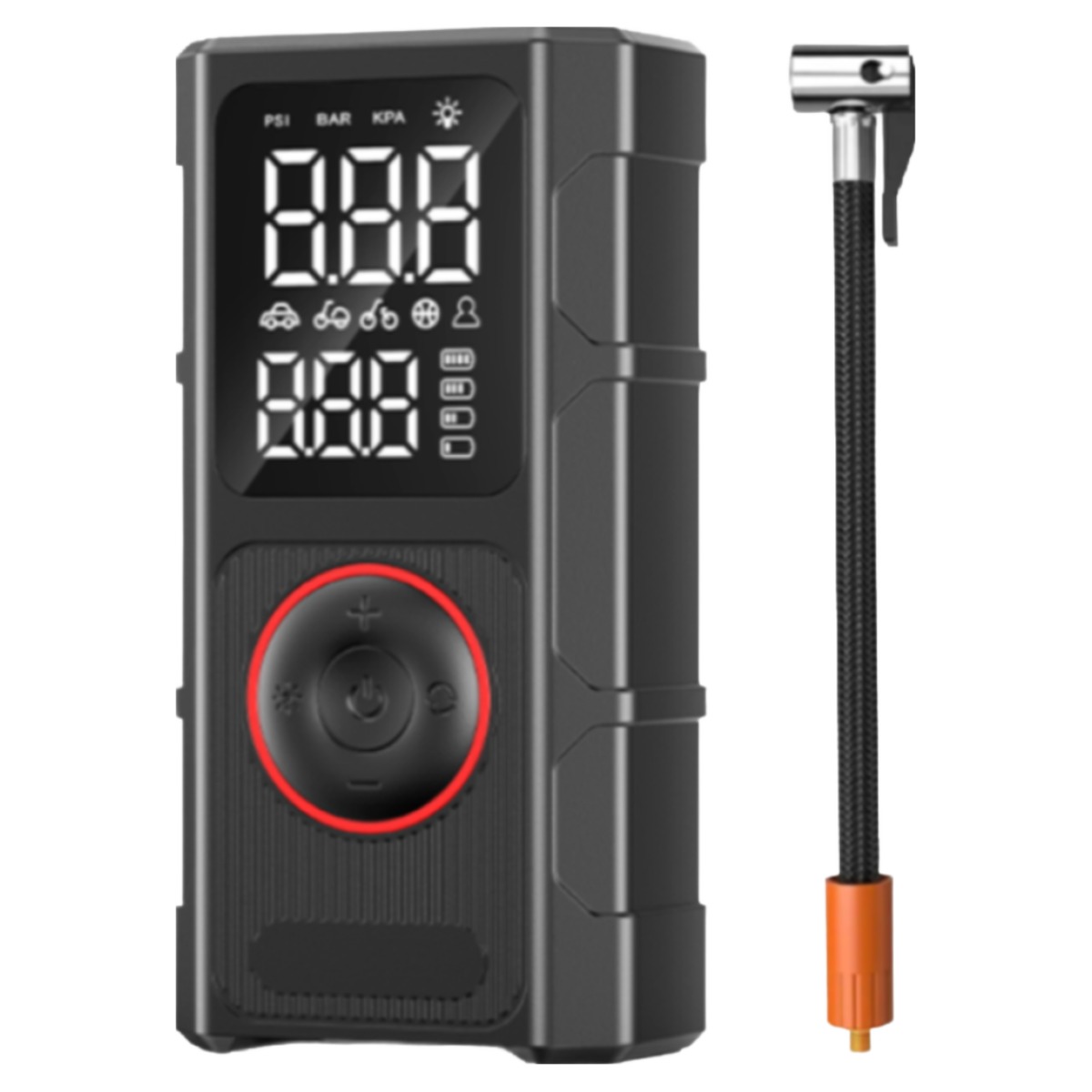 CCAGU 자동차 타이어 공기압 주입기 휴대용 무선 에어펌프 자전거 차량 용품 오토바이 축구공 에어매트 에어 콤프레샤, 블랙, 1세트 22,800원