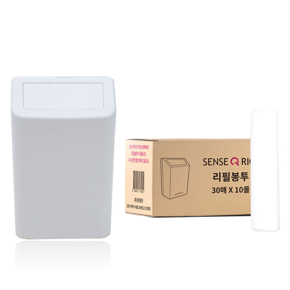 센스큐 에어 리치 6L 벽걸이형 휴지통 + 리필봉투 300매 34,500원