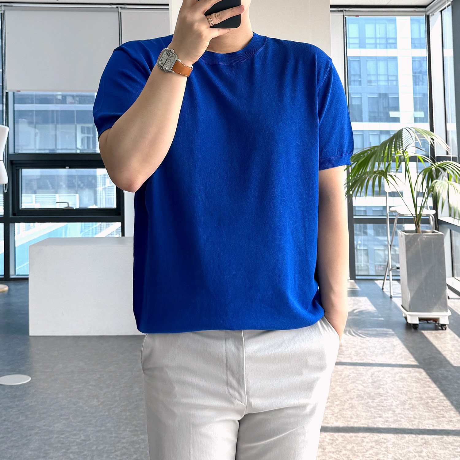 룩플레인 시원한 린넨 라운드 여름 반팔 니트 11color 26,800원