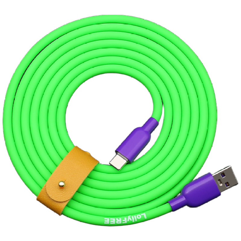 롤리프리 USB to C타입 실리콘 초고속 충전 케이블 2M, 1개, 그린+퍼플, 2m 21,510원