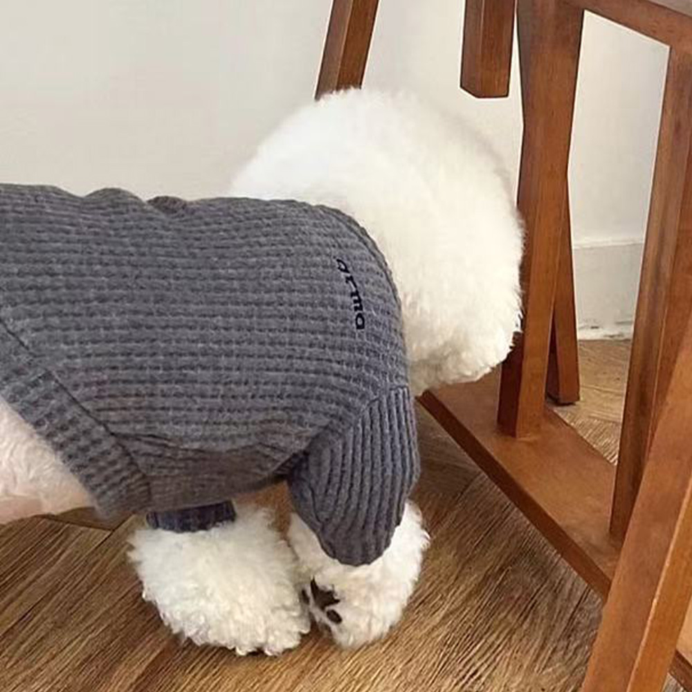 웨이비데이즈 강아지 리네 레터링 와플 티셔츠 10,560원