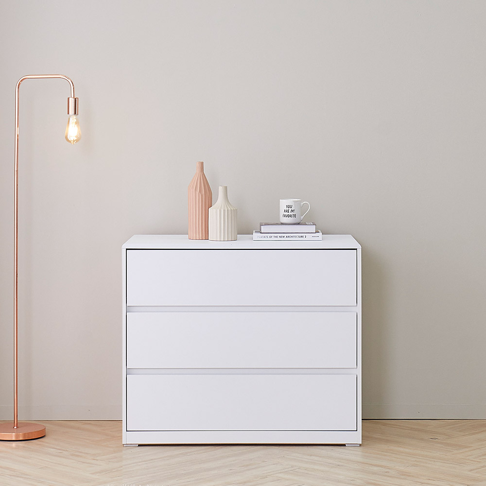 퍼스웰 도도스 강화UV코팅 광폭900 3단 서랍장(DO_004), 오크화이트 122,000원