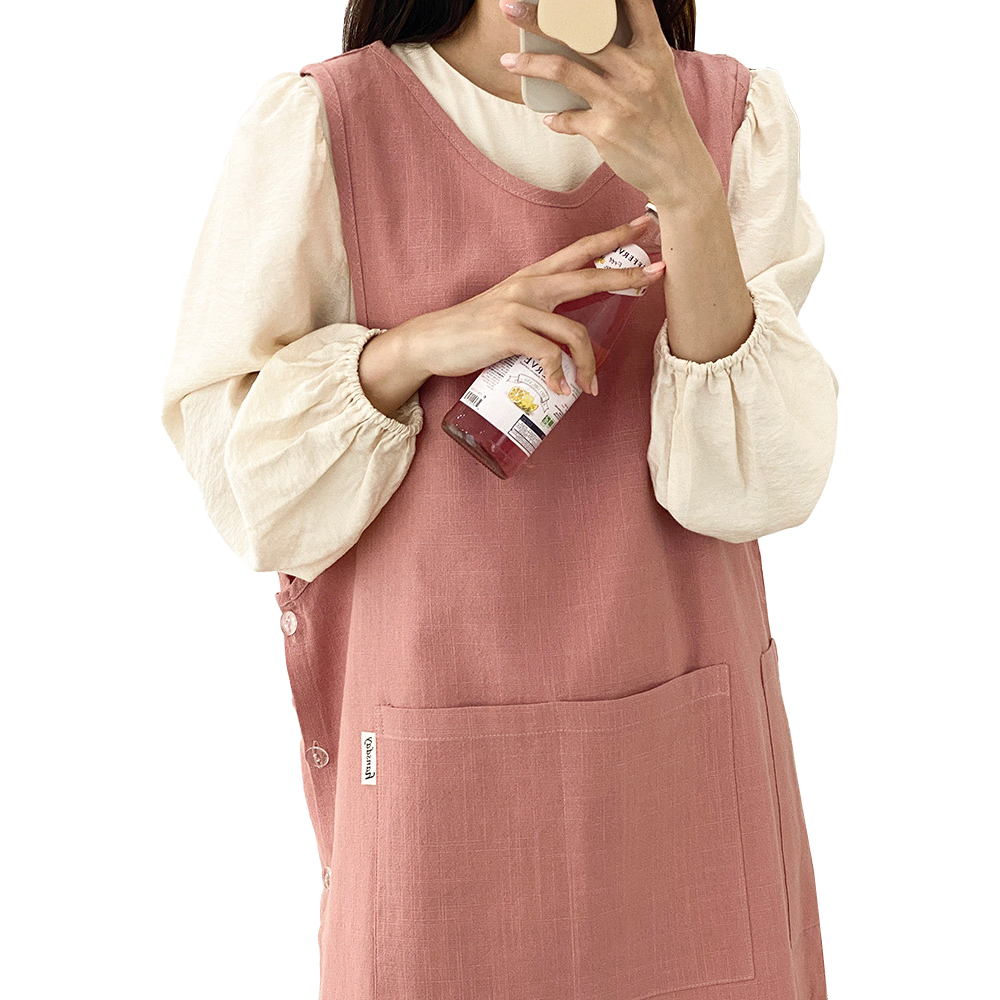 한스데이 국내 제조 10수 단추형 앞치마 22,900원