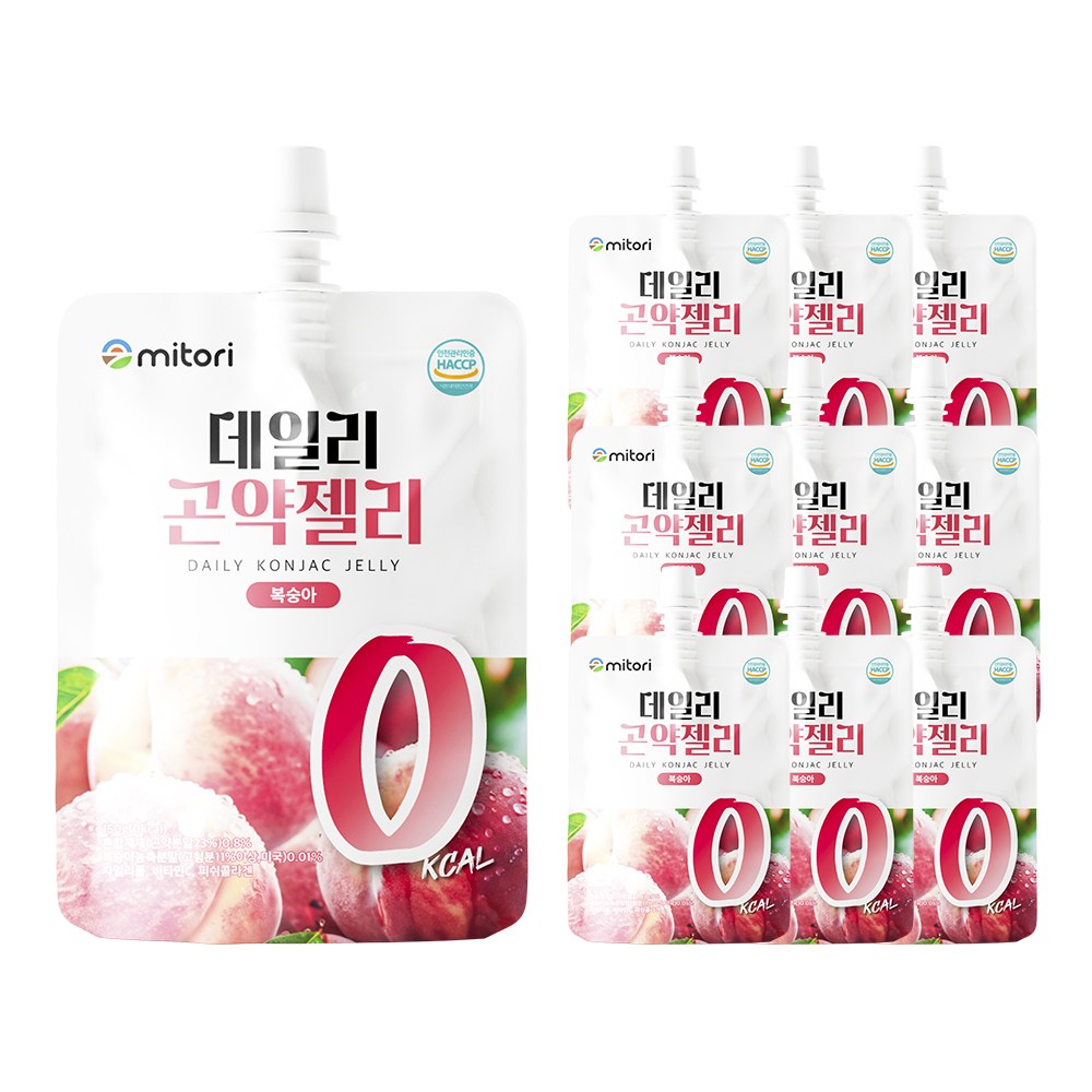 미토리 데일리 곤약젤리 0칼로리 복숭아맛, 150g, 10개 8,300원