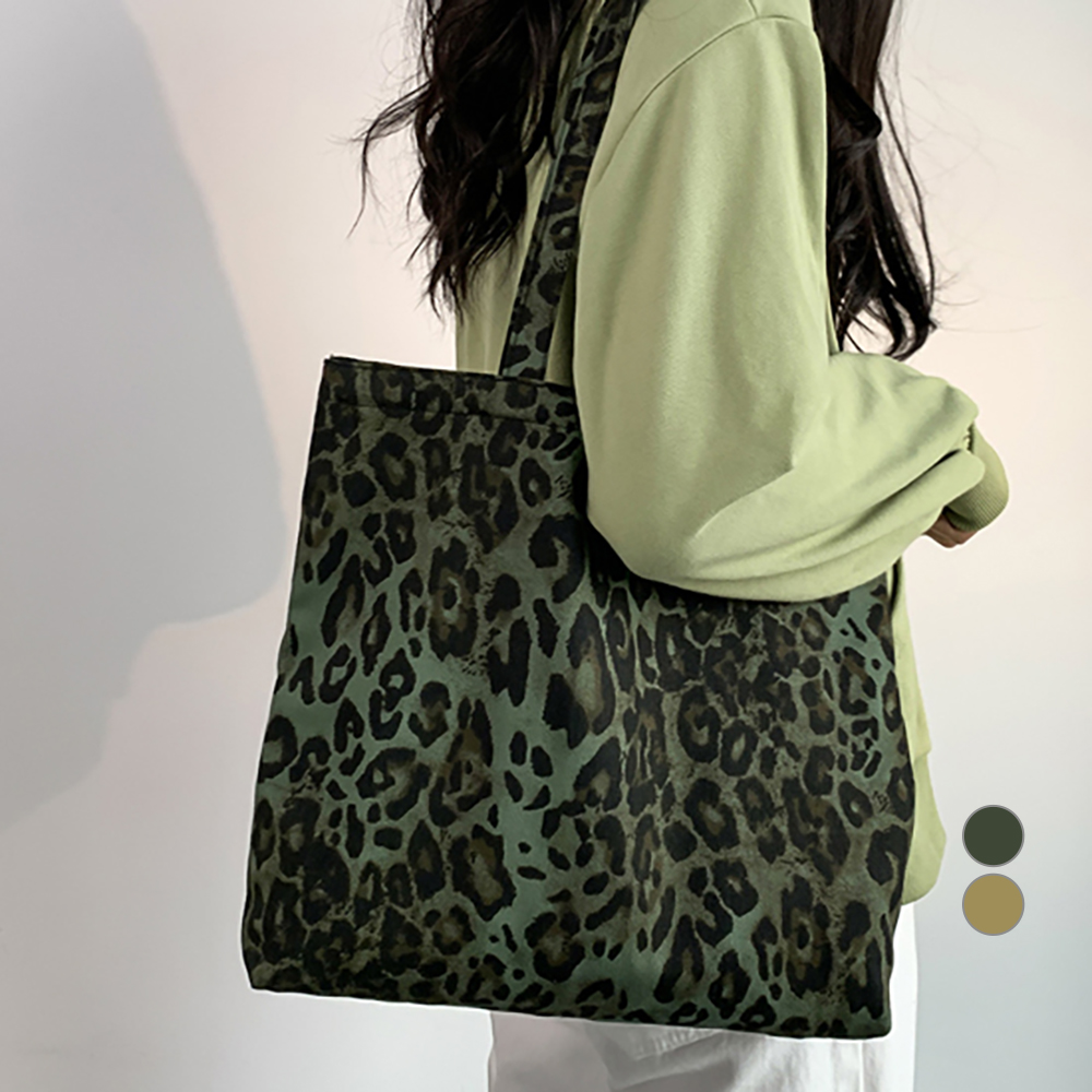 엘쏘 빅 스퀘어 레오파드 패브릭 에코백 12,900원