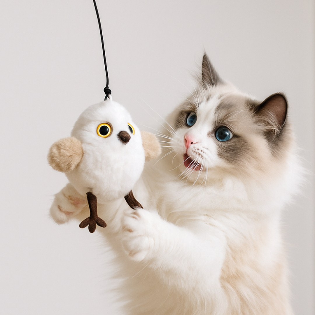MAAH 고양이 터치하면 움직이는 자동 장난감 캣닢 플러피버드 [KC인증], 1개, 하얀부엉이, CST-07 15,900원