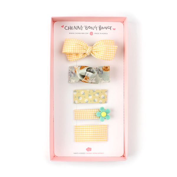 채니봉봉 여아용 네모옐로우 헤어핀 세트 7,830원