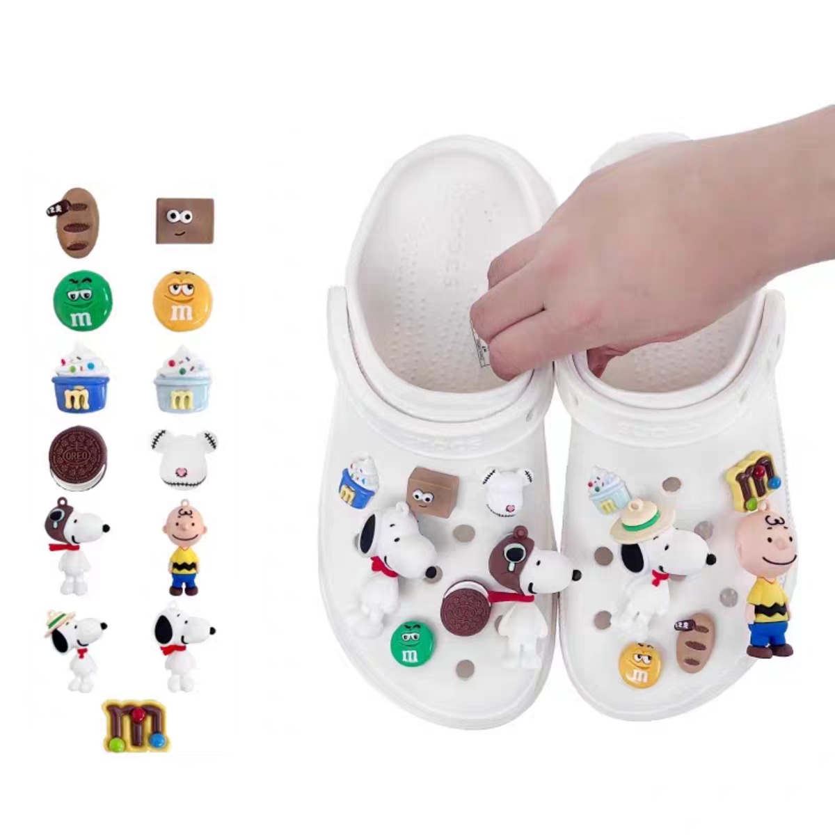 3D 입체 스누피 캐릭터 슬리퍼 실내화 신발 악세사리 파츠 세트 13,800원