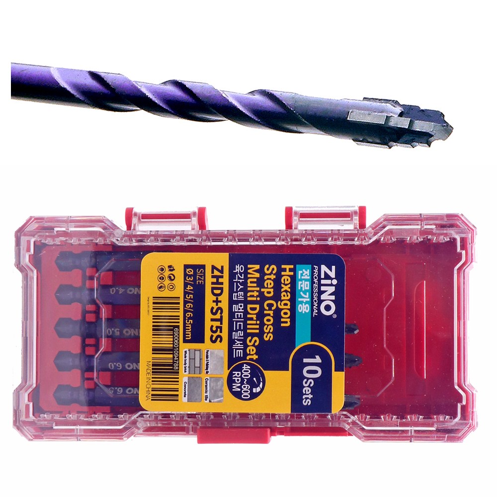 4날 4스텝 초경 육각 스텝 멀티 드릴 비트 5PCS 세트 만능 빗트 다용도 복합재 기리 날 팁 3 4 5 6 6.5 mm, 1개 18,400원